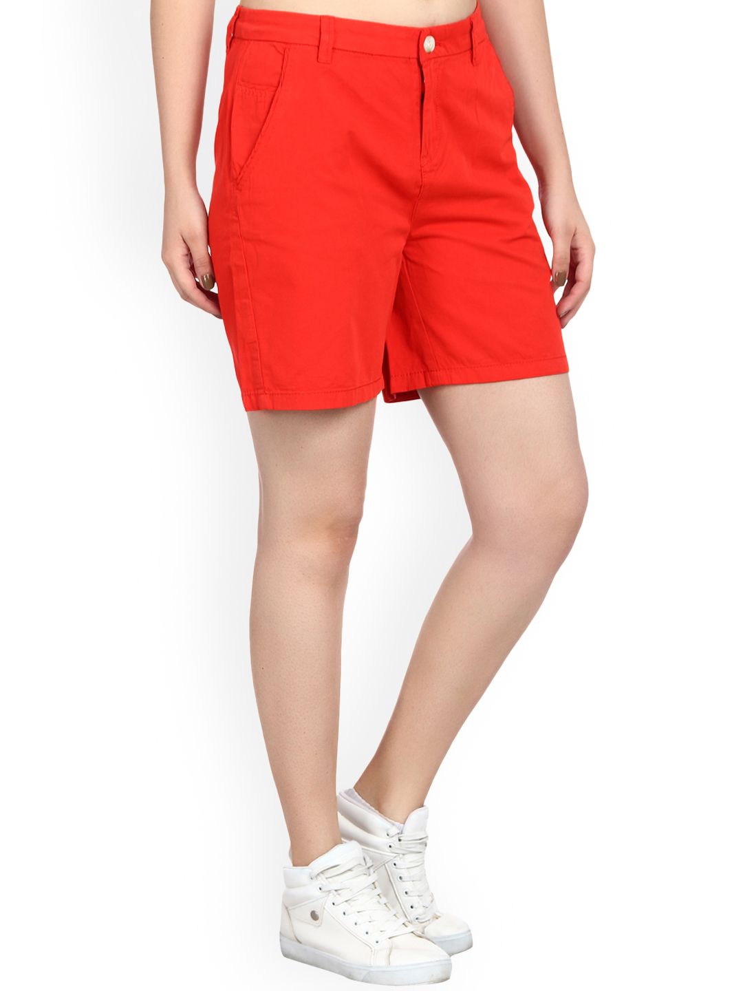 Kotty Women Red Solid Regular Fit Regular Shorts