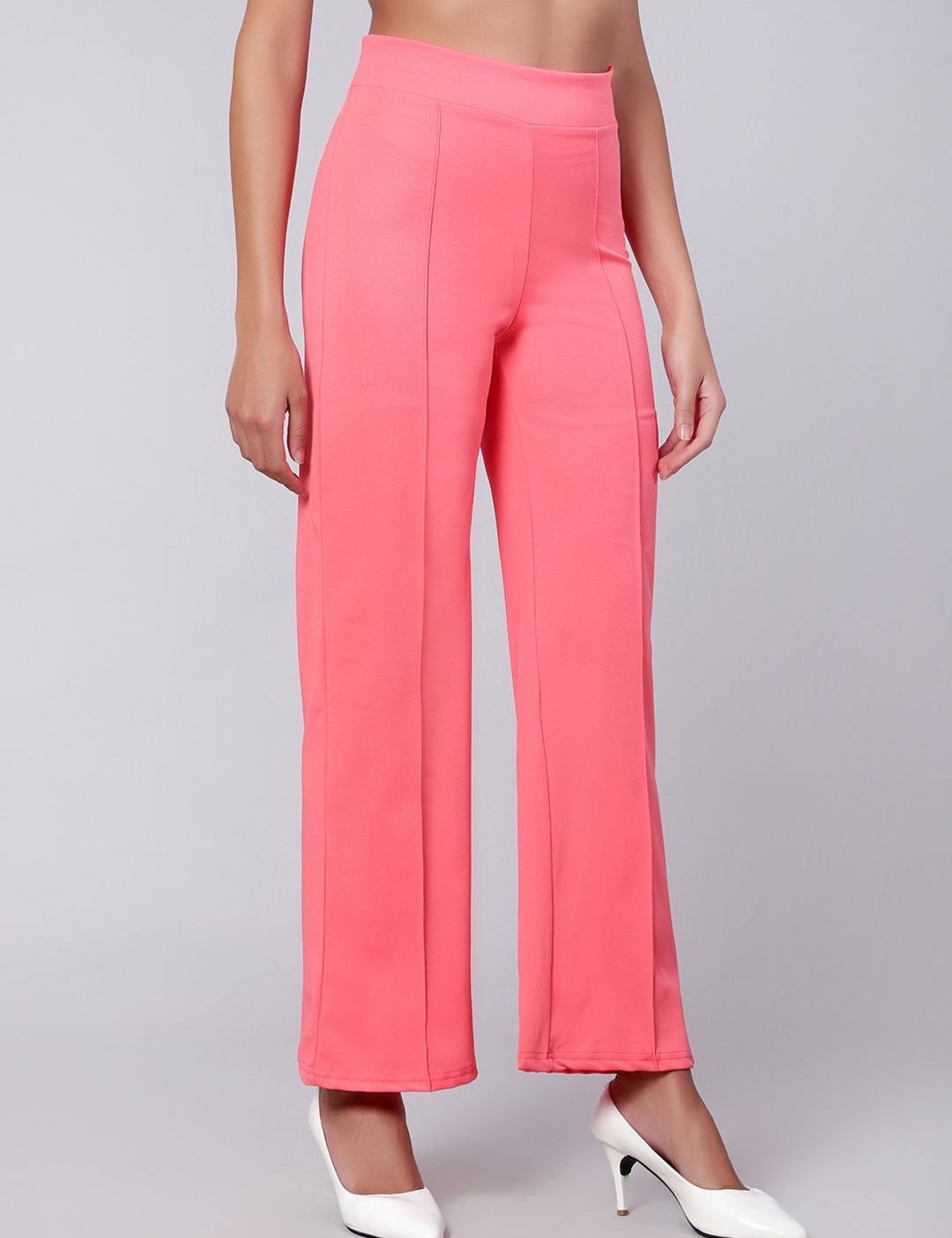 Kotty Women Pack Of 2 Straight Fit High-Rise Easy Wash Trousers