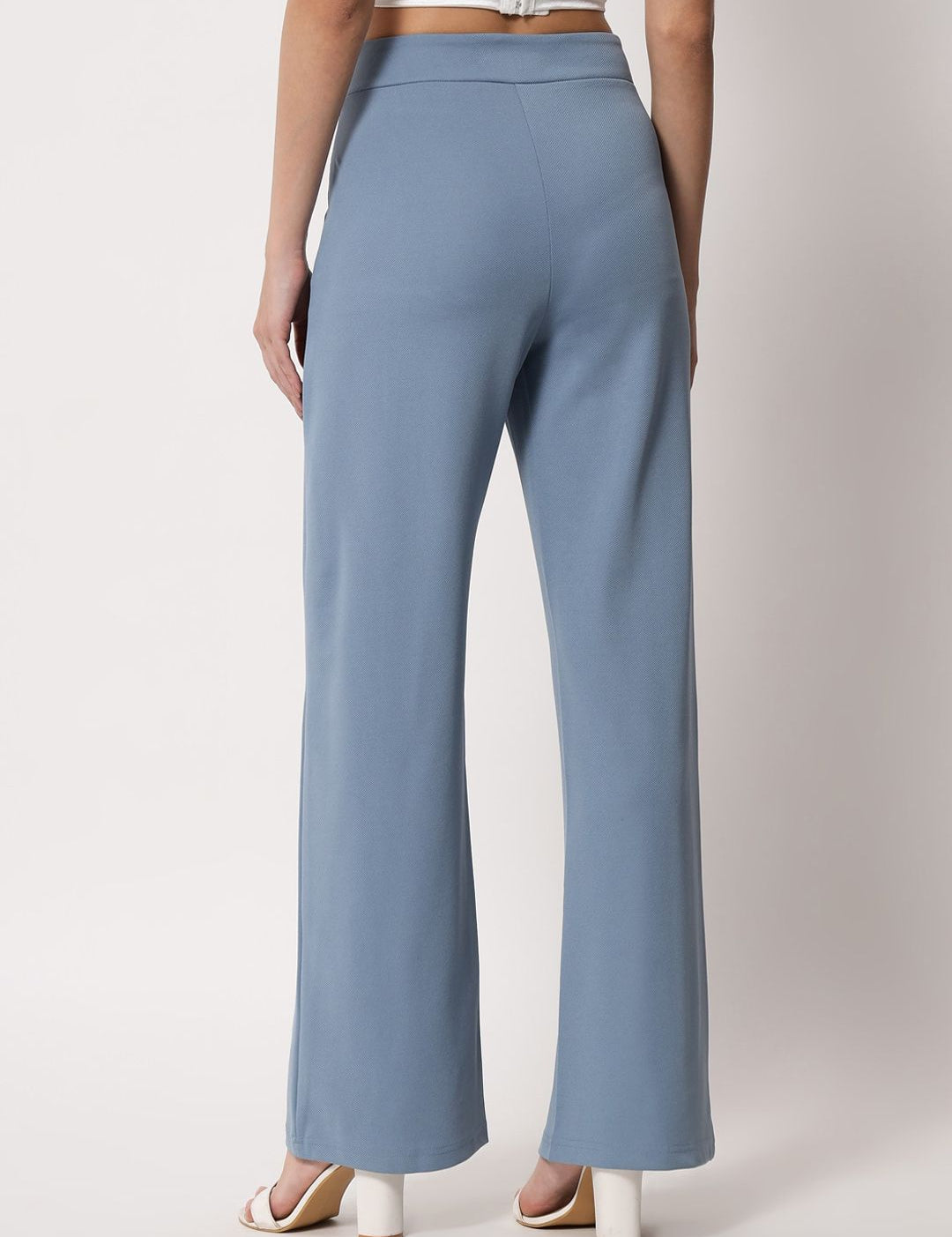 Kotty Women Pack Of 2 Relaxed Straight Fit High-Rise Easy Wash Trousers