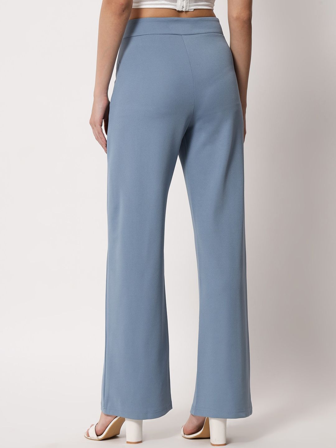 Kotty Women Pack Of 2 Relaxed Straight Fit High-Rise Easy Wash Trousers