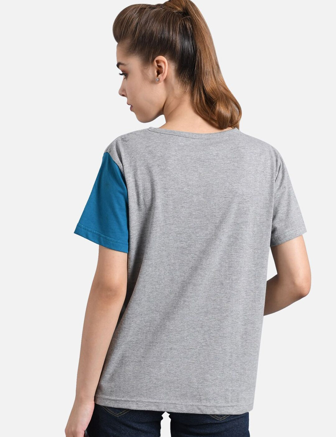 Kotty Women Pack of 2 Multicoloured Colourblocked Round Neck T-shirts