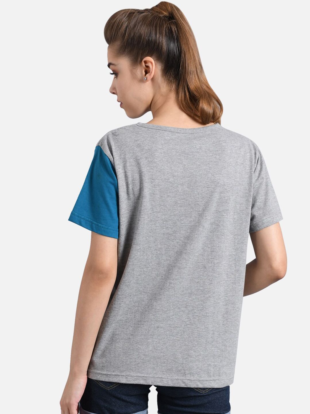 Kotty Women Pack of 2 Multicoloured Colourblocked Round Neck T-shirts