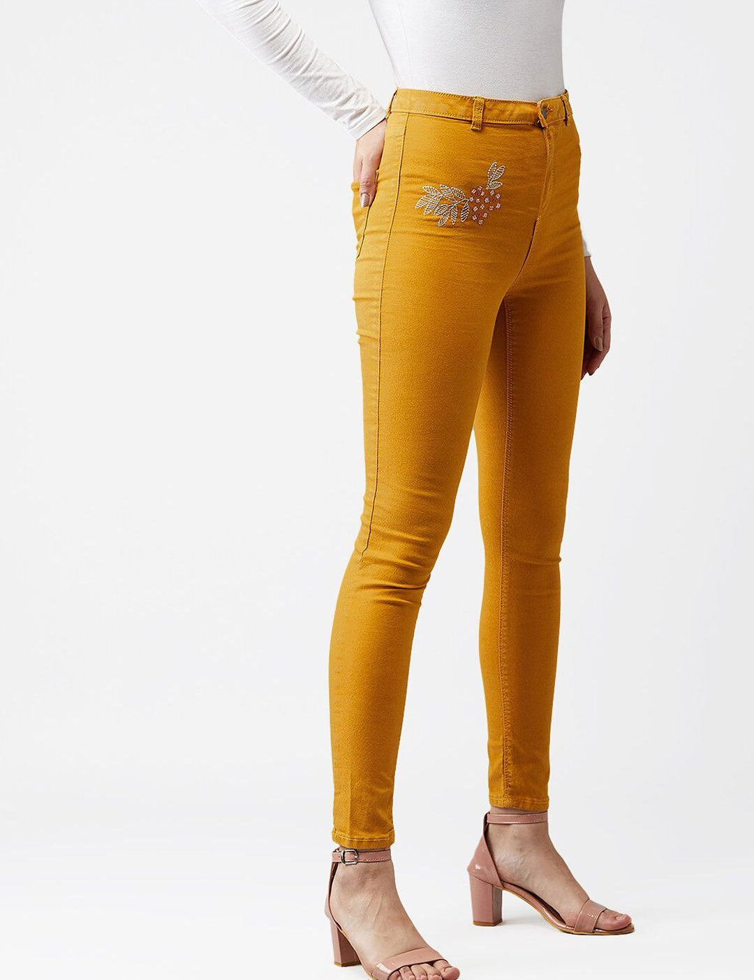 Kotty Women Yellow Skinny Fit Jeans