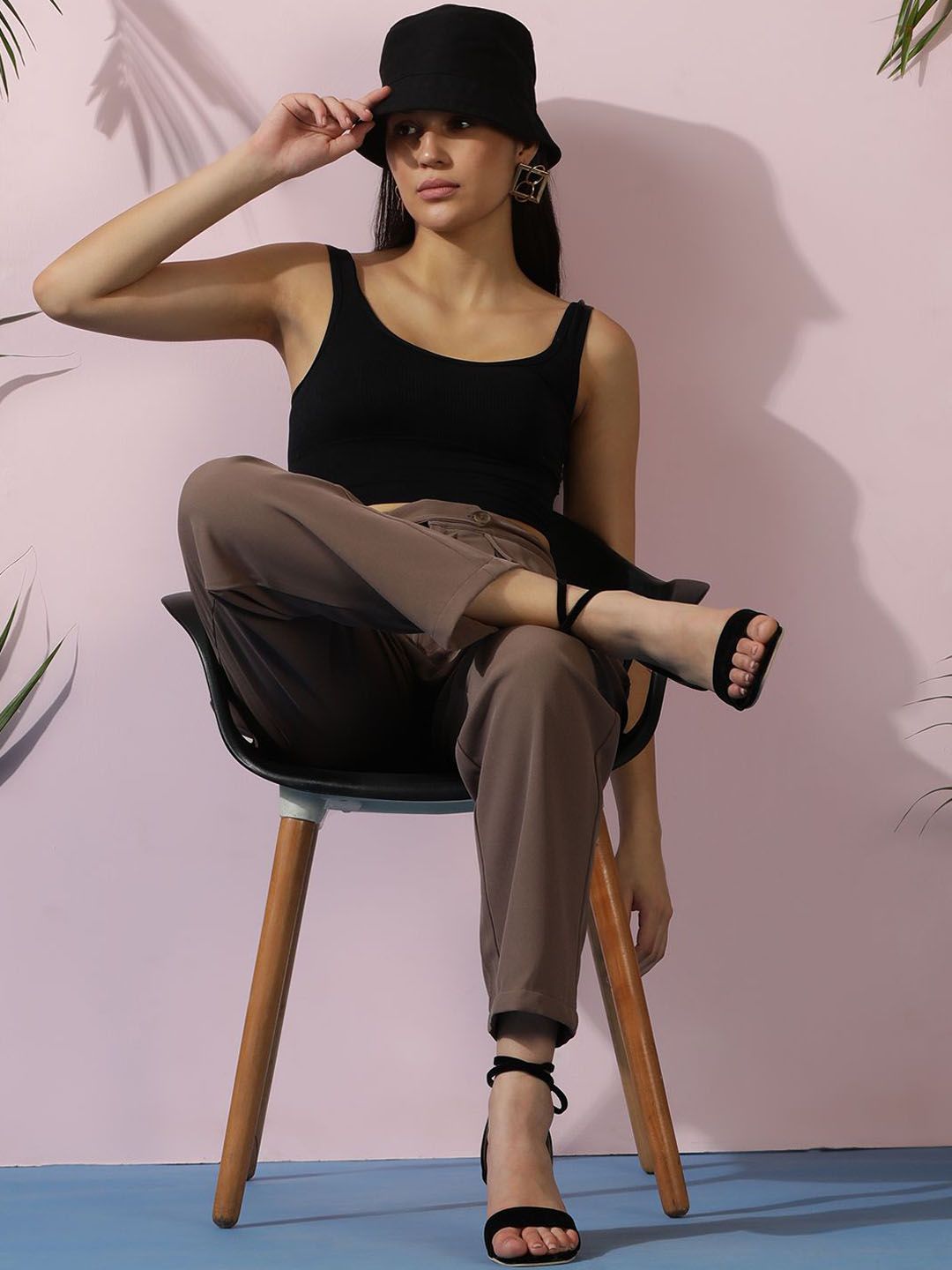 Kotty Women Relaxed High-Rise Easy Wash Pleated Trousers