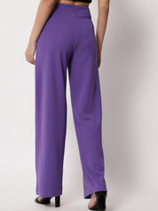 Kotty Women Relaxed Straight Leg Straight Fit High-Rise Easy Wash Trousers