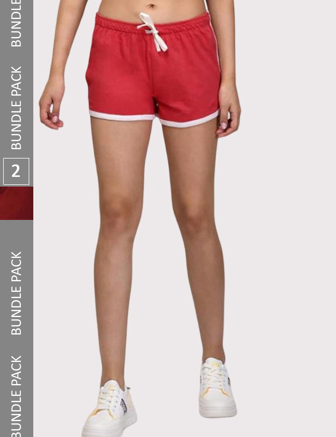 Kotty Women Pack Of 2 Slim Fit Low-Rise Hot Pants Shorts