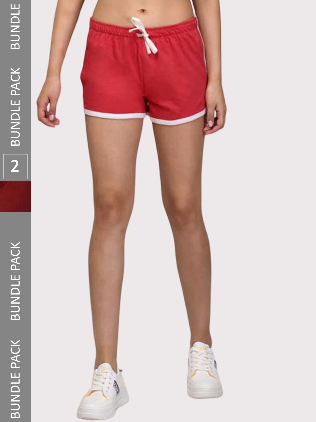 Kotty Women Pack Of 2 Slim Fit Low-Rise Hot Pants Shorts