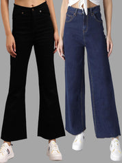 Kotty Women Pack Of 2 Jean Flared High-Rise Stretchable Jeans