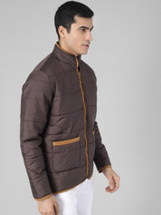 Kotty Men Brown Solid Padded Jacket