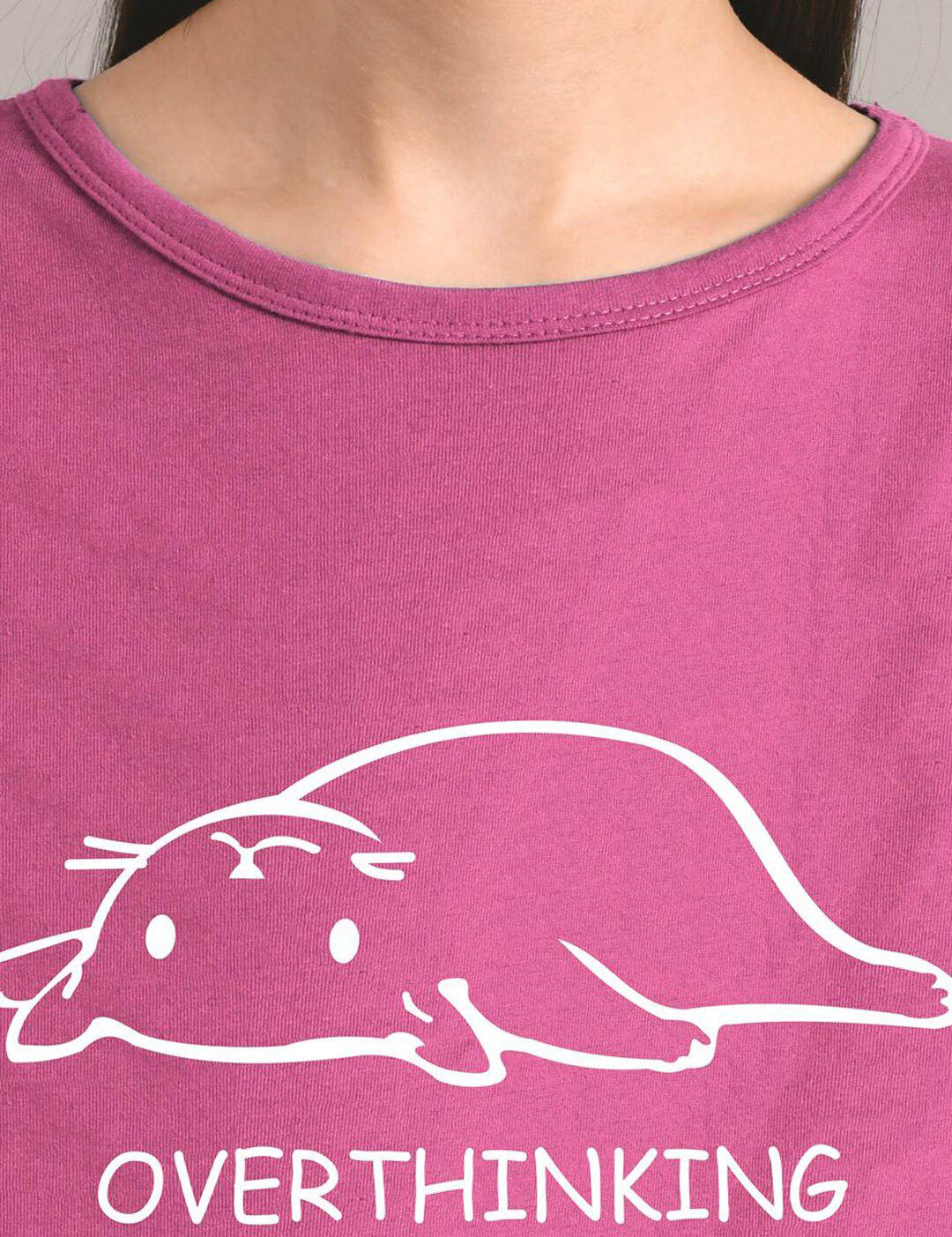 Kotty Women Purple Printed Round Neck T-shirt