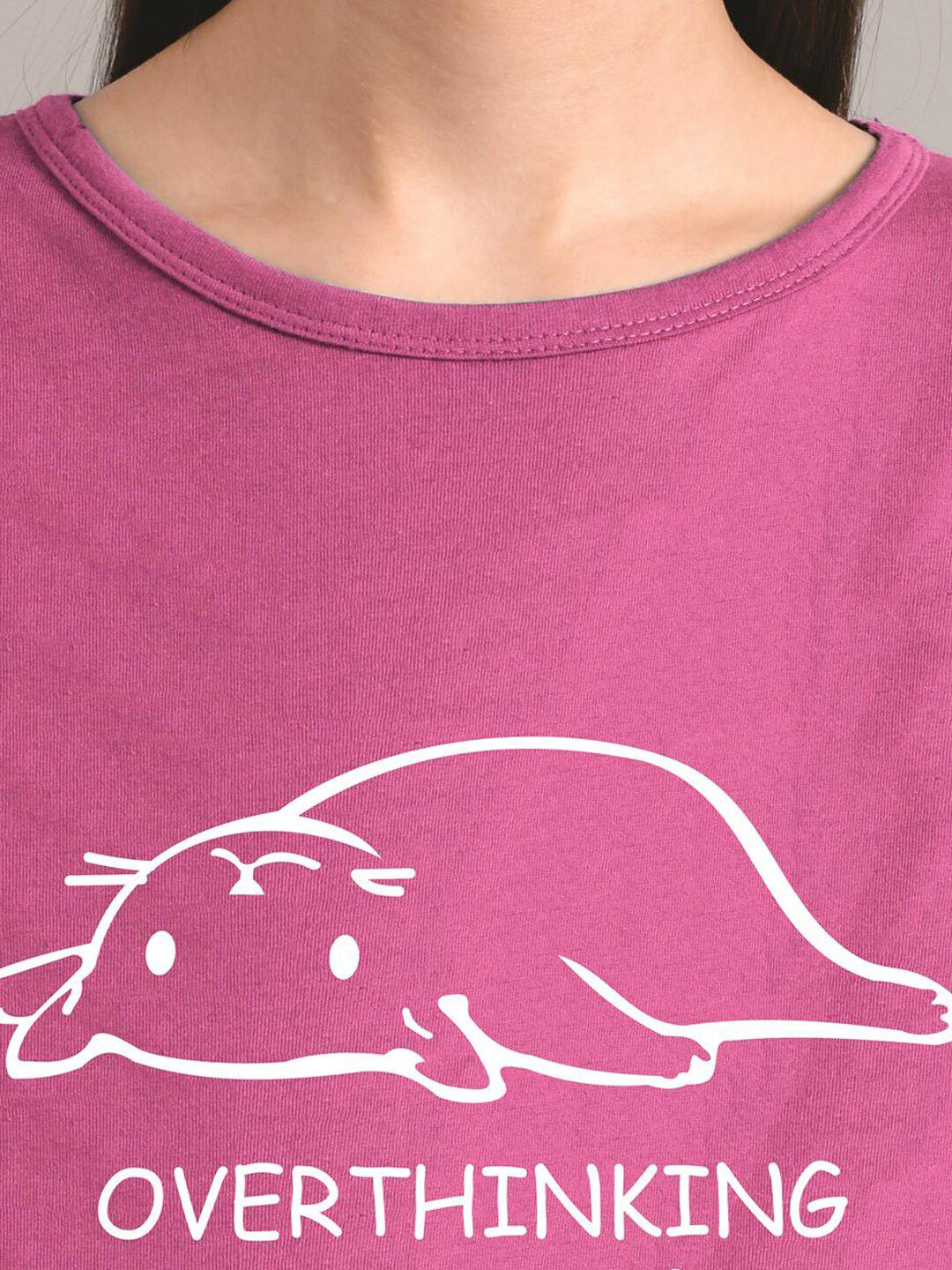 Kotty Women Purple Printed Round Neck T-shirt