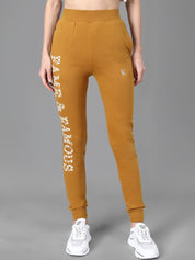 Kotty Women Mustard Yellow & White Printed Joggers