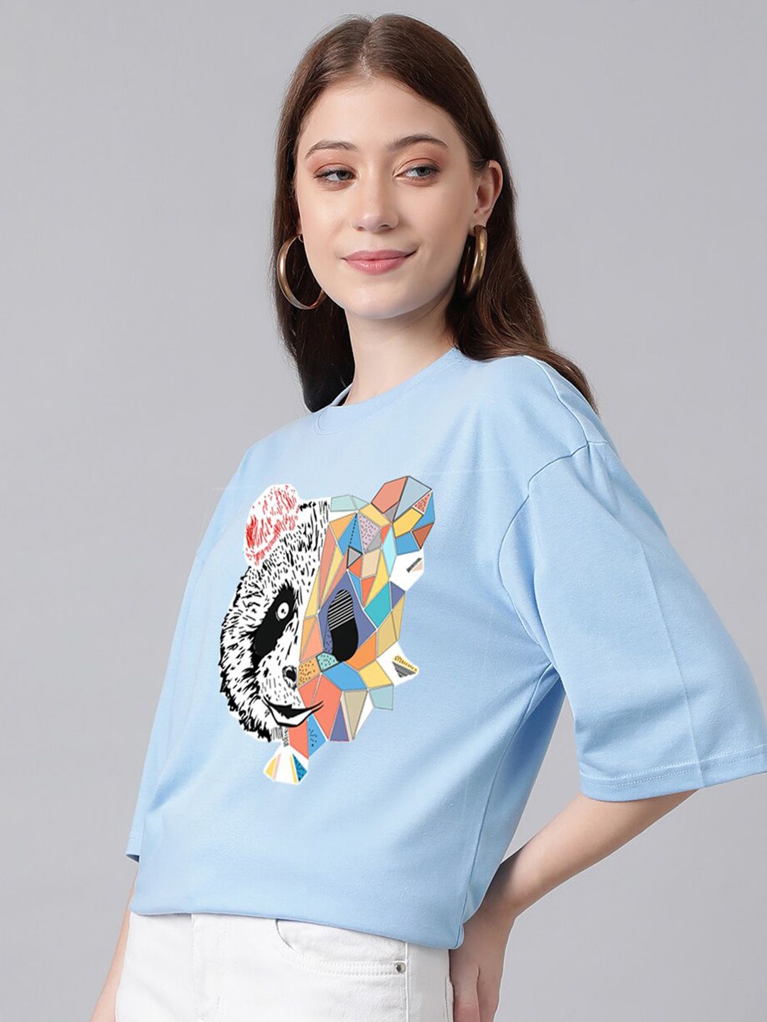 KOTTY Basics Graphic Printed Oversized T-shirt