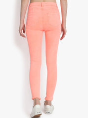 Kotty Women Orange Skinny Fit High-Rise Clean Look Cropped Jeans