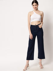 Kotty Women Navy Blue Jean Straight Fit Stretchable Jeans