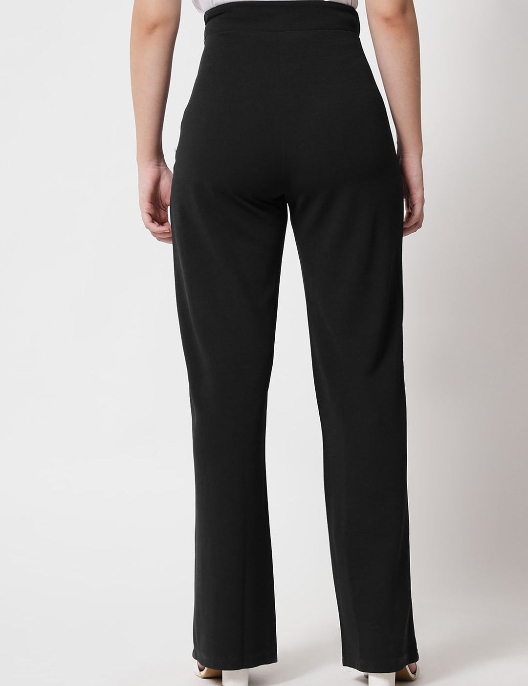 Kotty Women Pack of 2 Relaxed Straight Leg Straight Fit High-Rise Easy Wash Trousers