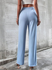 KOTTY BIZwear Women Blue Straight Fit High-Rise Trousers