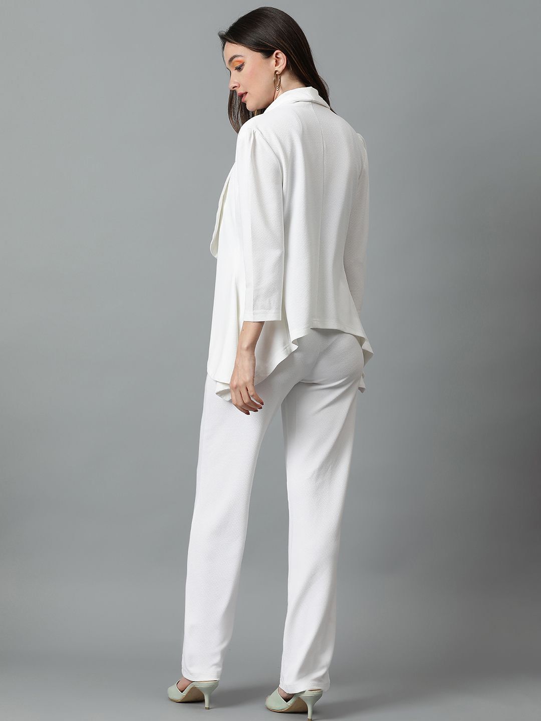 Kotty White Shawl Neck Blazer & Trousers