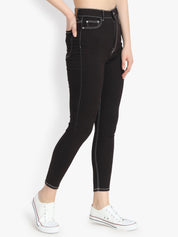 Kotty Women Black Skinny Fit High-Rise Clean Look Stretchable Jeans