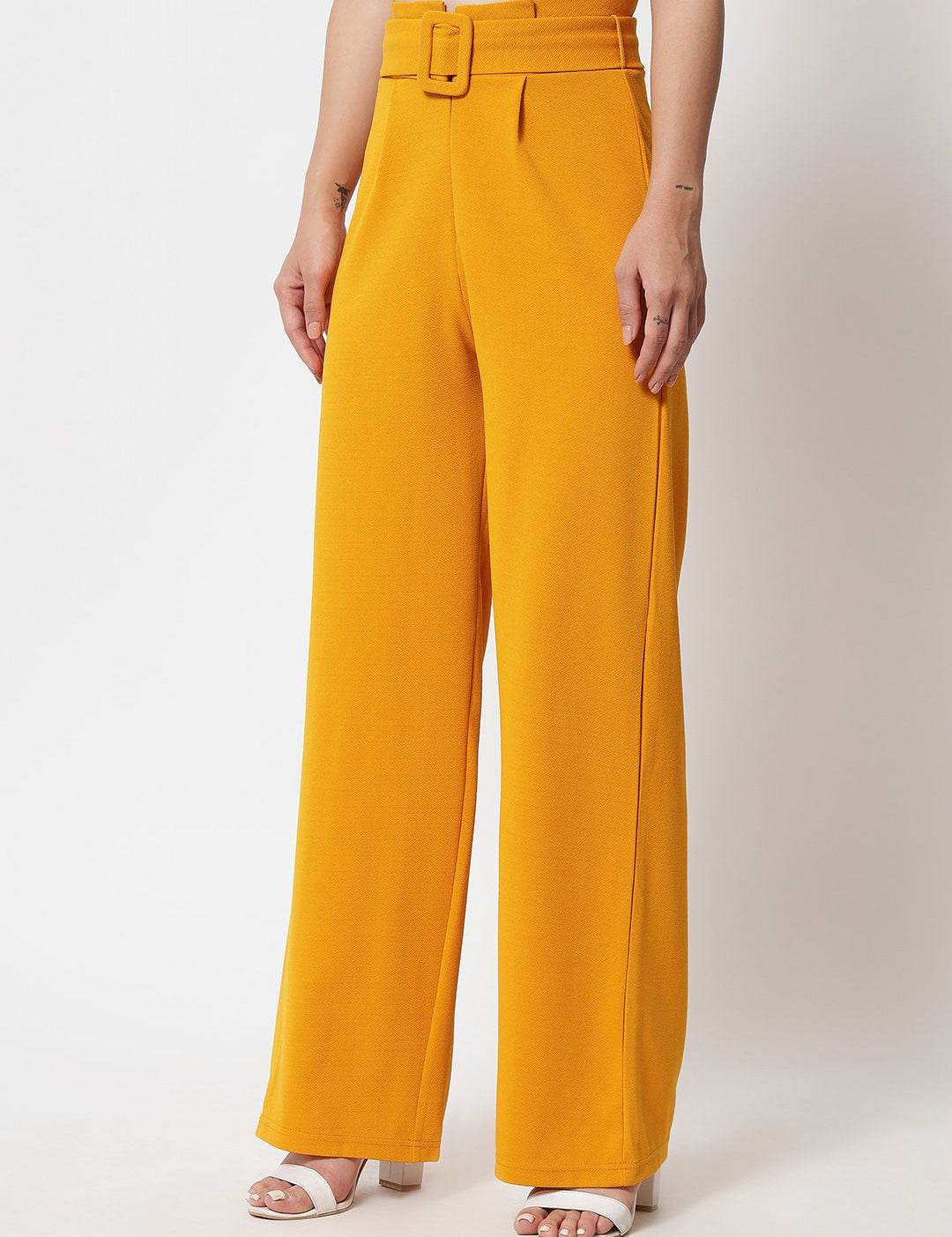 Kotty Women Pack Of 2 Relaxed Straight Fit High-Rise Easy Wash Pleated Trousers