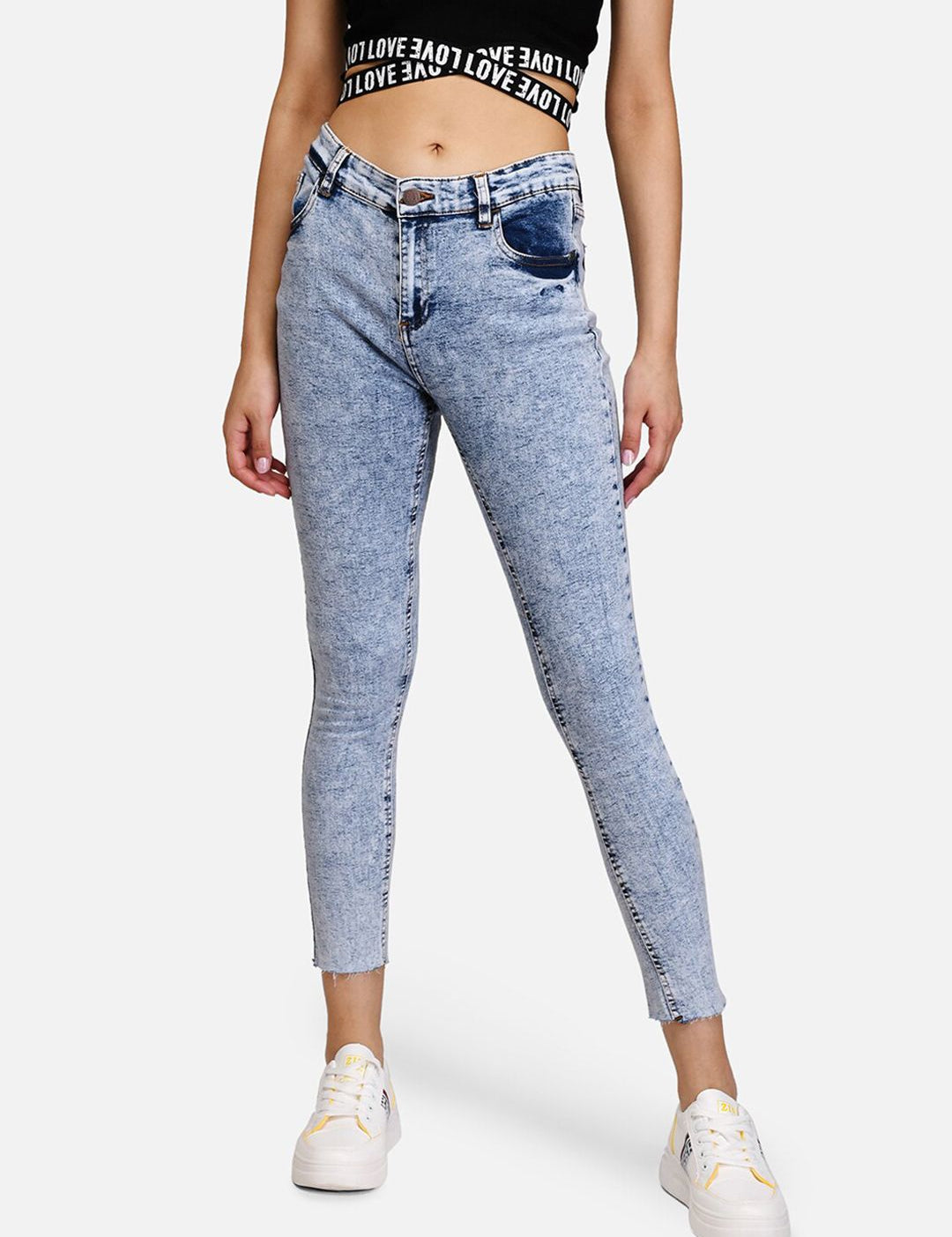 Kotty Women Blue Skinny Fit High-Rise Clean Look Jeans