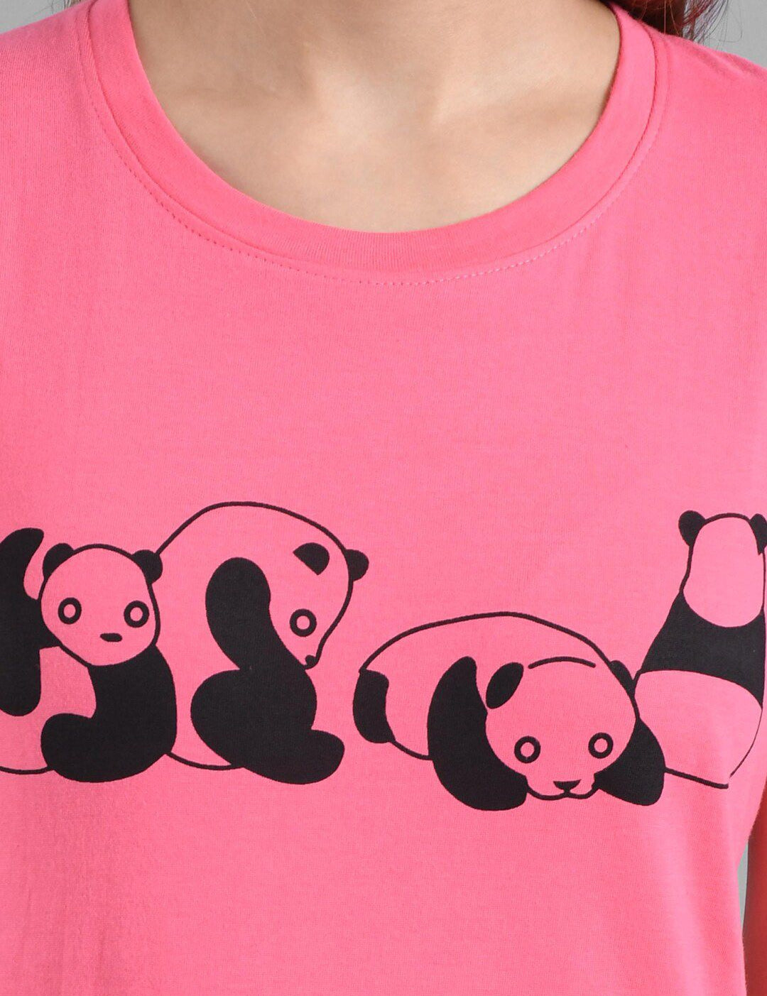 Kotty Women Pink Printed Round Neck T-shirt