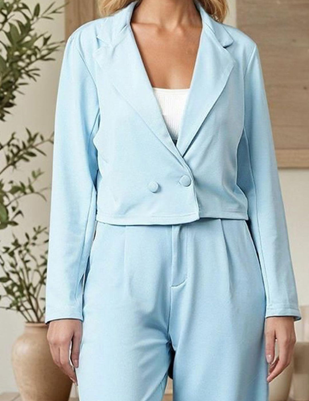 Kotty Lapel Collar Long Sleeves Coat With Trouser 