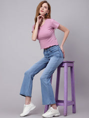 Kotty Women Jean Bootcut Light Fade Stretchable Jeans