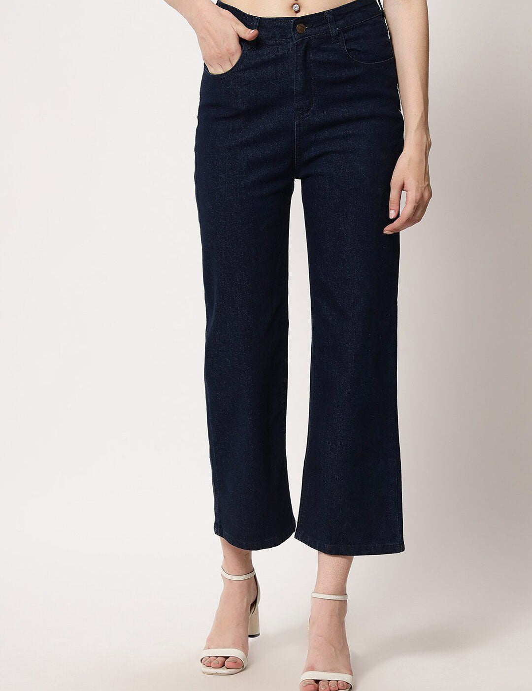 Kotty Women Navy Blue Jean Straight Fit Stretchable Jeans