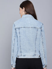 Kotty Women Blue Washed Denim Jacket