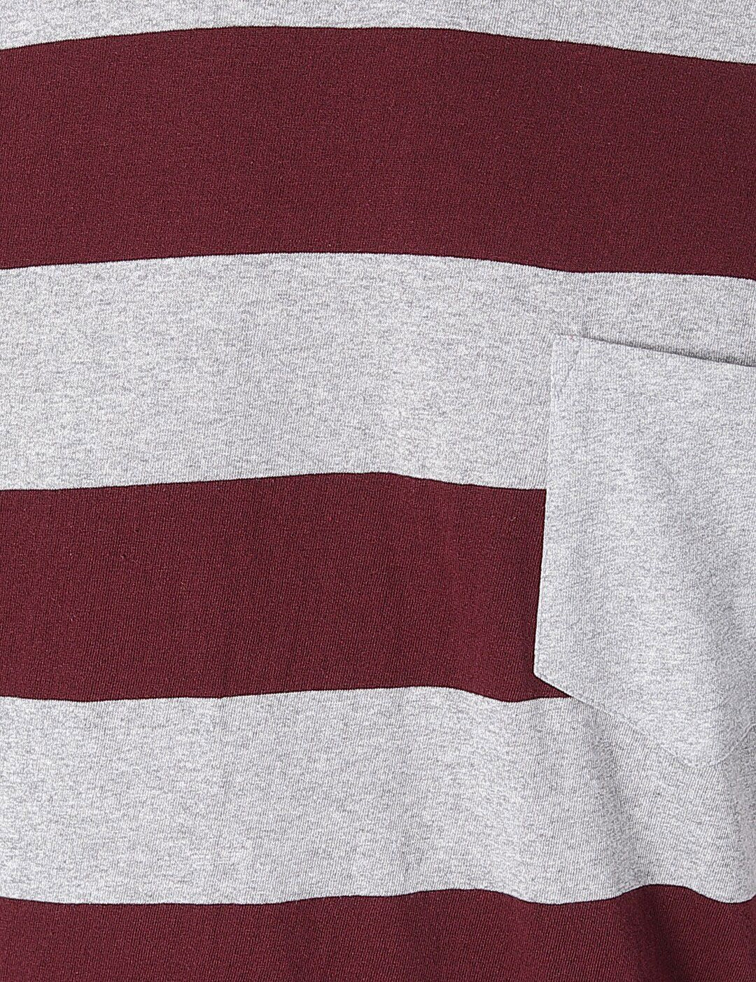 Kotty Men Coffee Brown & Grey Striped Round Neck T-shirt