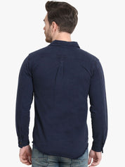 Kotty Men Blue Solid Denim Jacket