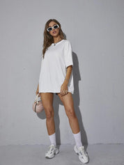 Kotty Drop Shoulder Sleeves Oversize Fit T-shirt