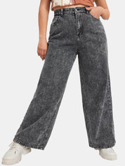 Kotty Women Jean Straight Fit High Rise Heavy Fade Stretchable Cotton Jeans