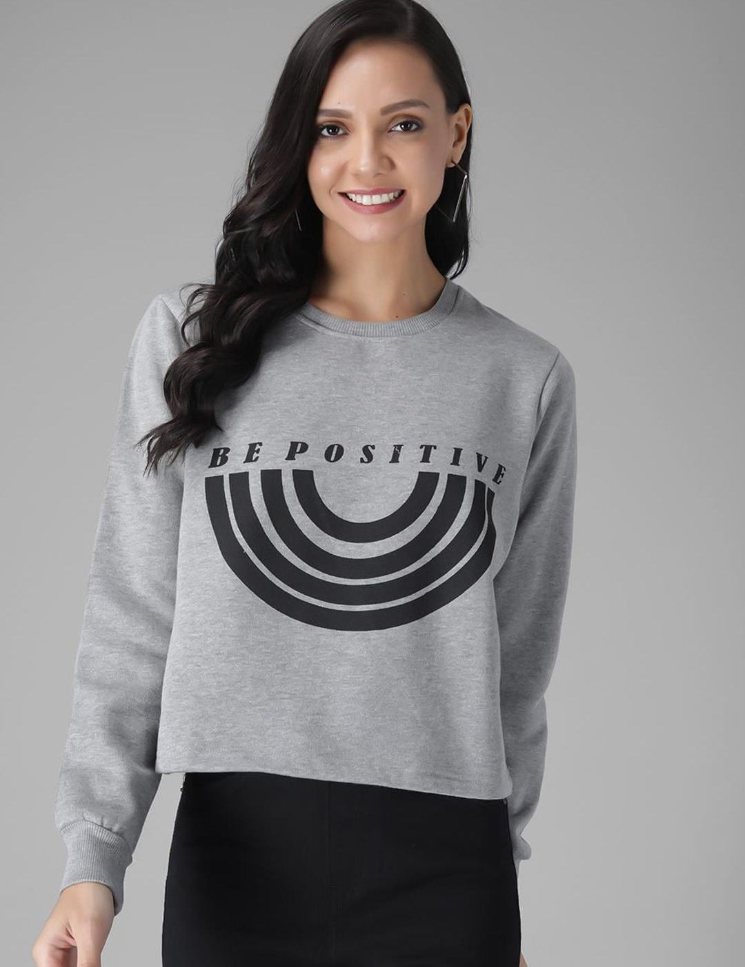 Kotty Women Grey Striped Sweatshirt