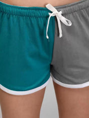 Kotty Women Regular Fit Low-Rise Colourblocked Sports Shorts