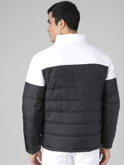 Kotty Men Black & White Colourblocked Padded Jacket
