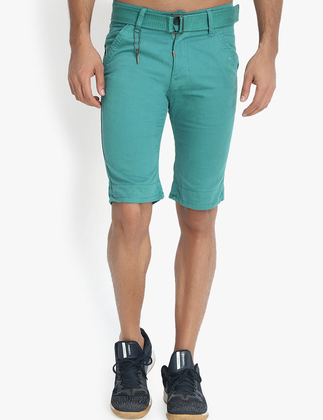 Kotty Men Turquoise Blue Solid Regular Fit Regular Shorts