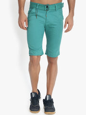 Kotty Men Turquoise Blue Solid Regular Fit Regular Shorts