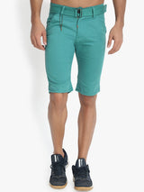 Kotty Men Turquoise Blue Solid Regular Fit Regular Shorts