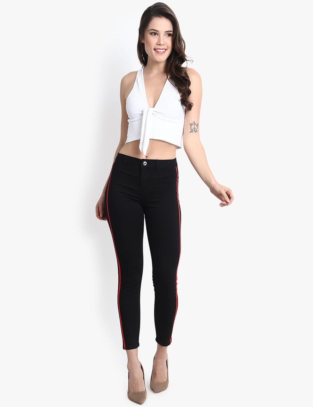 Kotty Women Black Skinny Fit High-Rise Clean Look Jeans