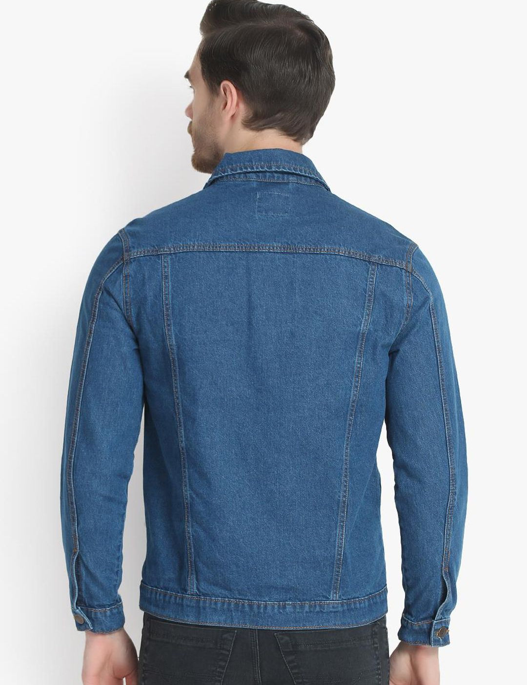 Kotty Men Blue Solid Denim Jacket