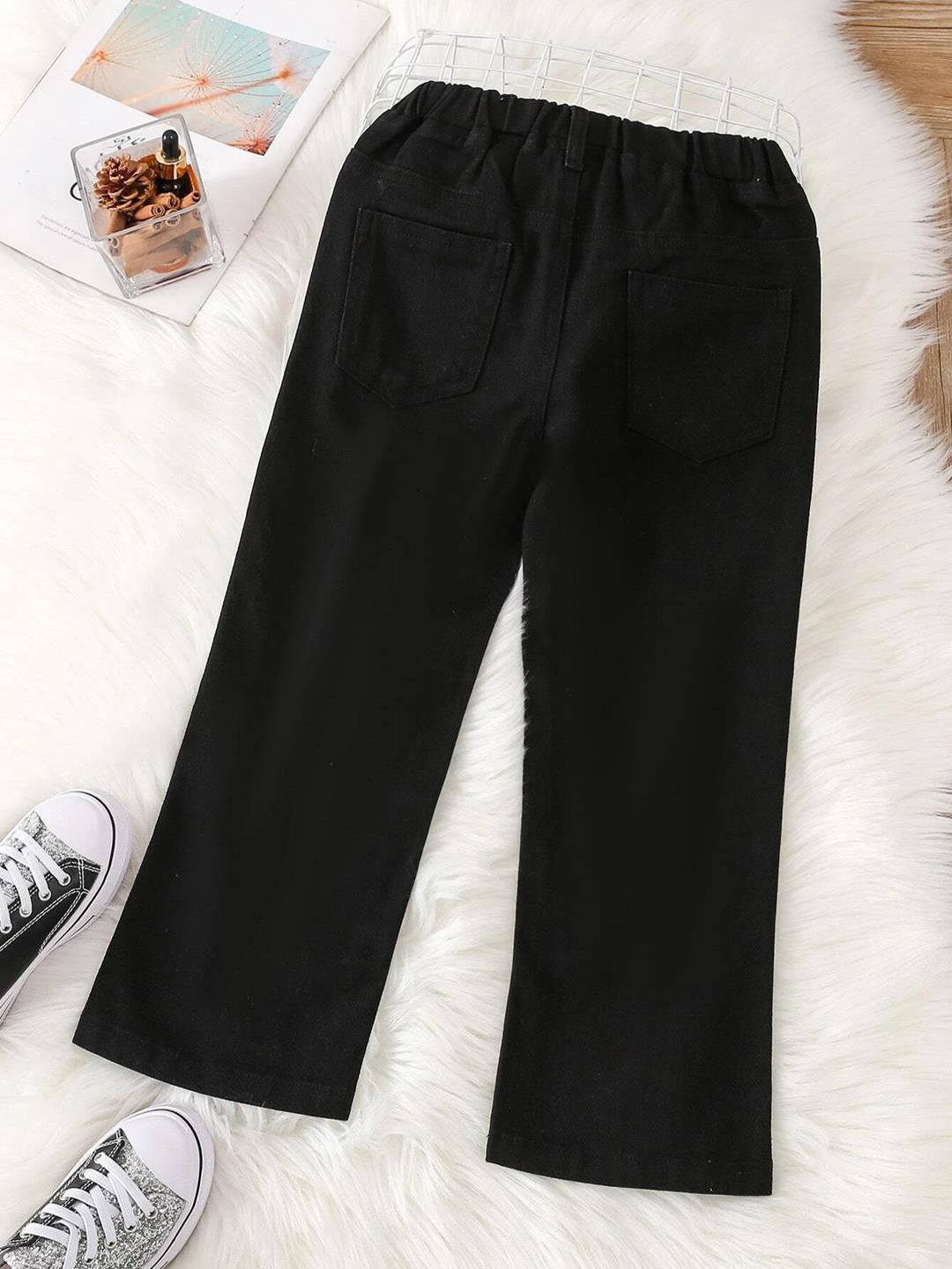 Kotty Girls Jean Fit Mid-Rise Stretchable Wide Leg  Jeans