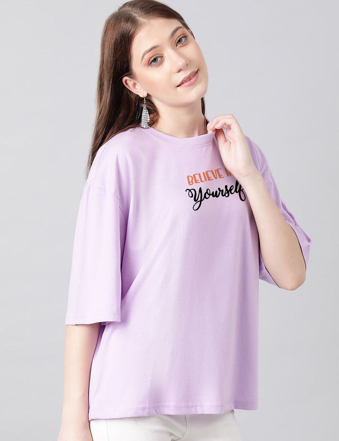 Kotty Graphic Printed Cotton Oversized T-shirt