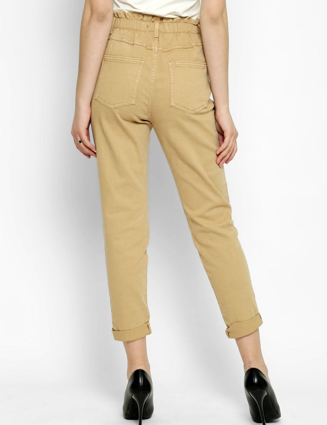 Kotty Women Beige Slim Fit High-Rise Clean Look Jeans