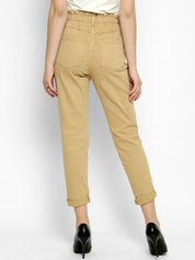 Kotty Women Beige Slim Fit High-Rise Clean Look Jeans