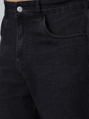 Kotty Men Black Jean Straight Fit Low-Rise Clean Look Stretchable Jeans