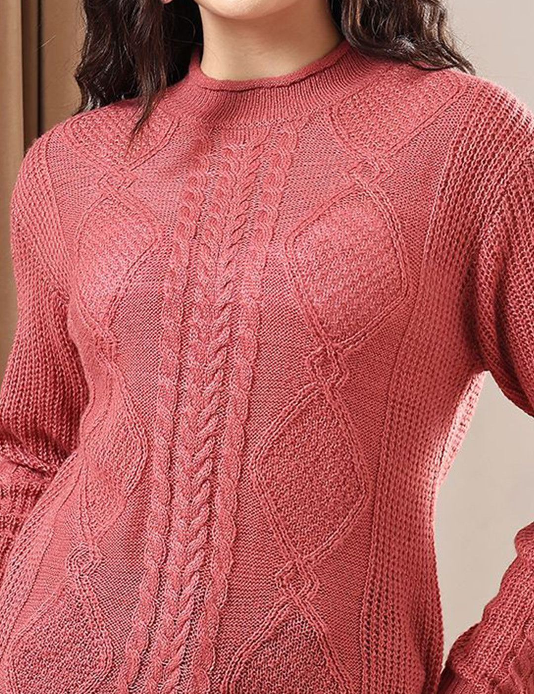 Kotty Women Self Design Cable Knit Pullover Sweaters