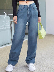 Kotty Women Jean Straight Fit High-Rise Light Fade Clean Look Stretchable Jeans