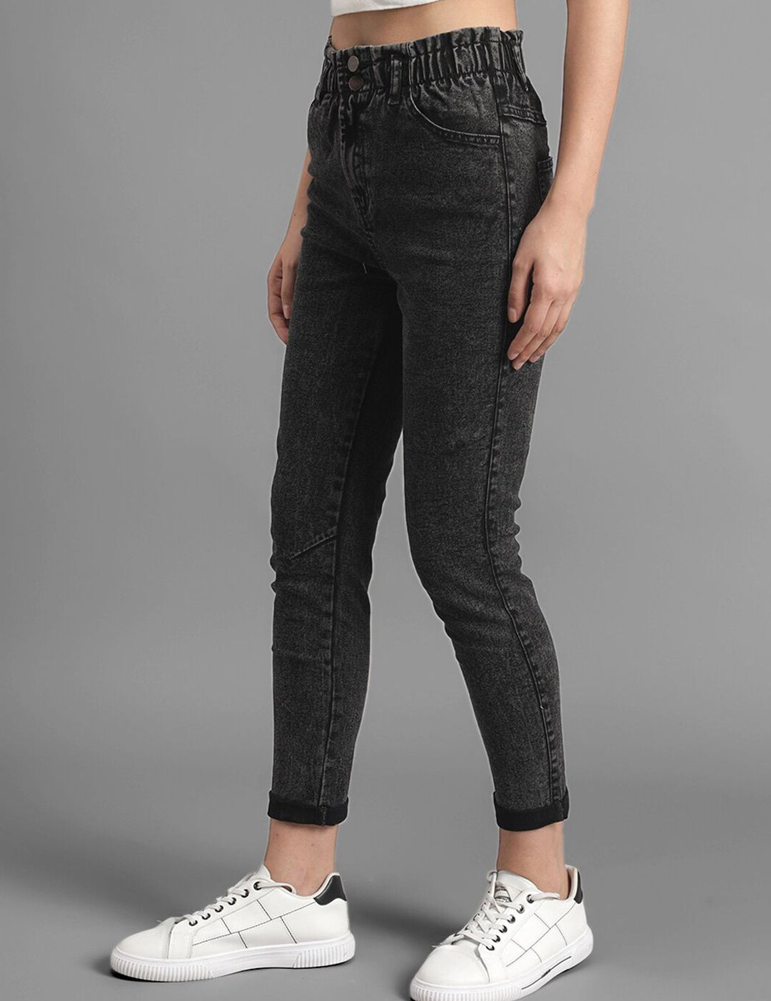 Kotty Women Grey Slim Fit High-Rise Clean Look Jeans